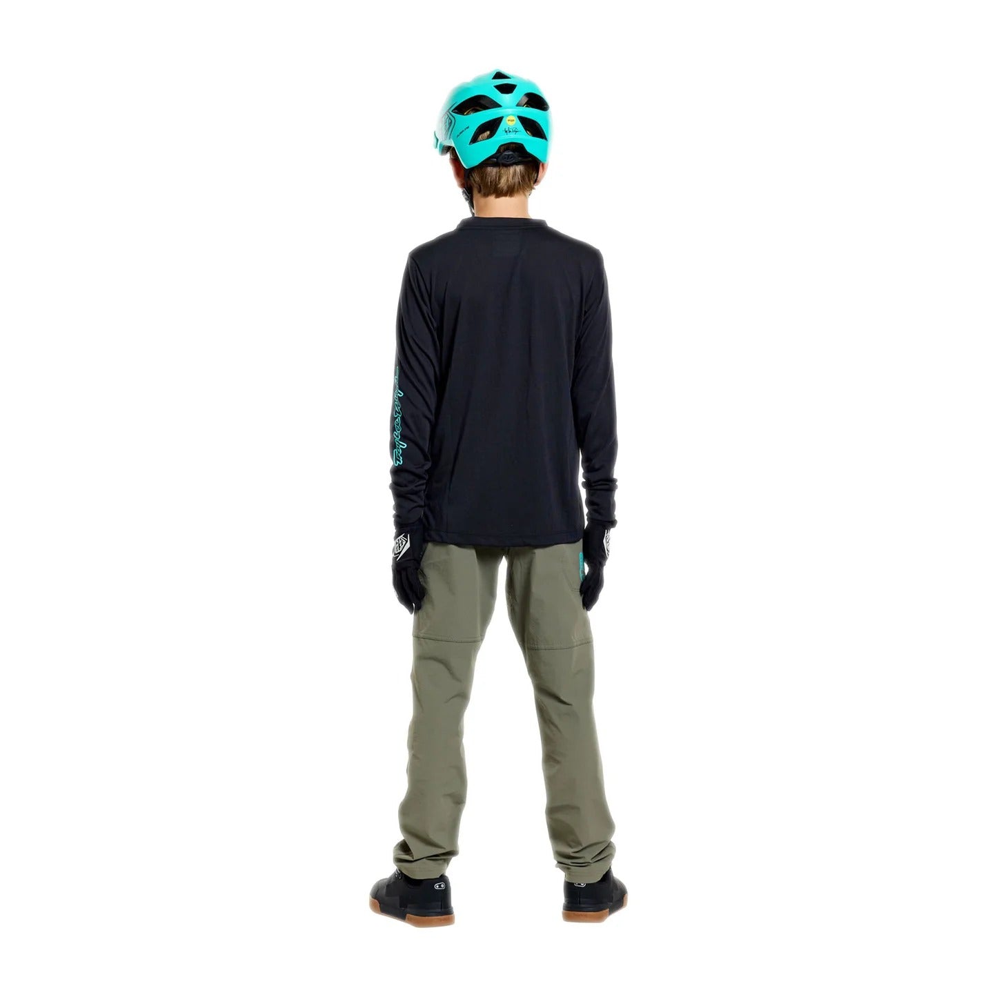 Troy Lee Designs Youth Skyline Ride LS Tee Signature Black / Real Teal